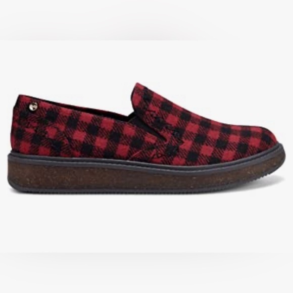 Earth Elements Abelia red buffalo plaid Slip Resistant slip‎ on Shoe Size 10 new - Picture 2 of 7